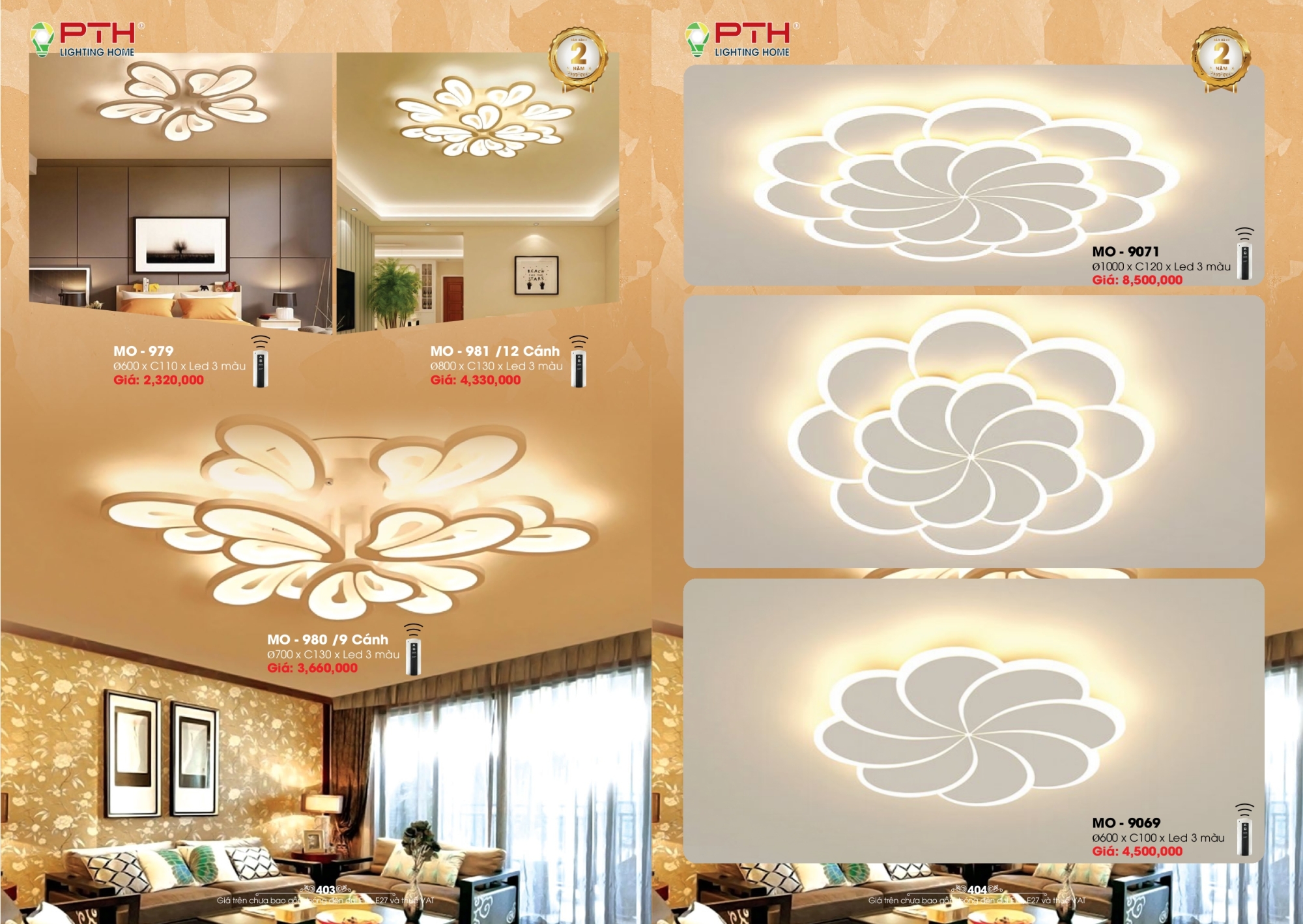 Bảng giá đèn trang trí PTH Lighting Home 2026